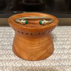 Sterling-Malachite Cuff Bracelet